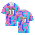 Custom Pink Blue Short Sleeve Hoodies for Men Women Shirts with Hoods Printed Name Logo enthsush