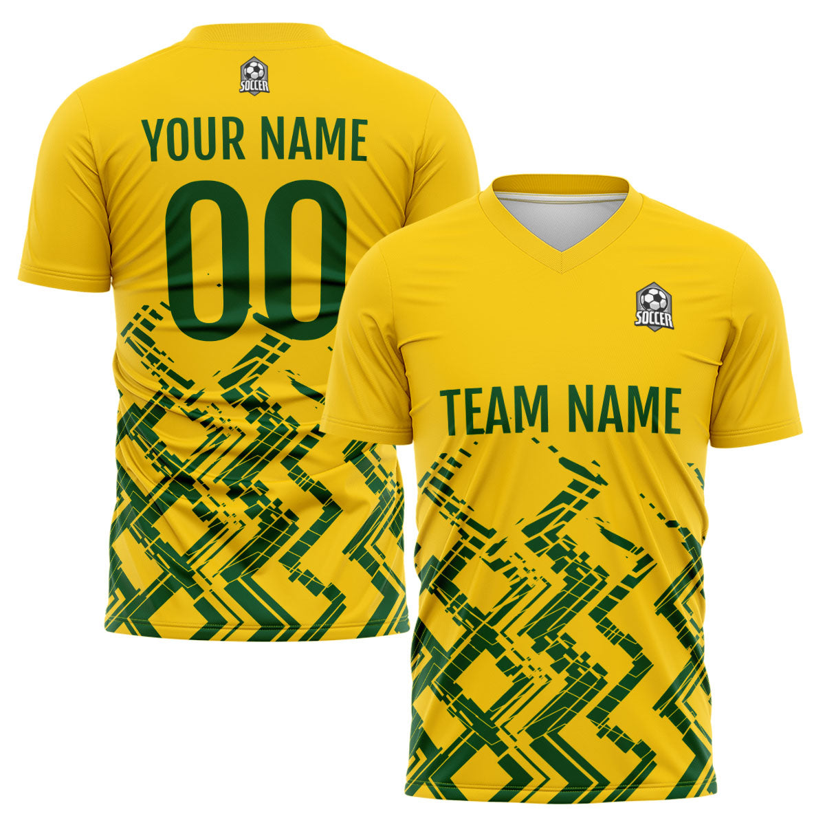 Custom Yellow Green Soccer Jerseys for Men Women Personalized Soccer Uniforms for Adult and Kid enthsush