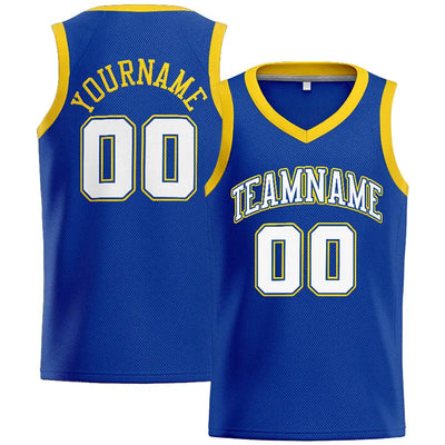 Custom Stitched Basketball Jersey for Men, Women And Kids Royal-White-Yellow enthsush