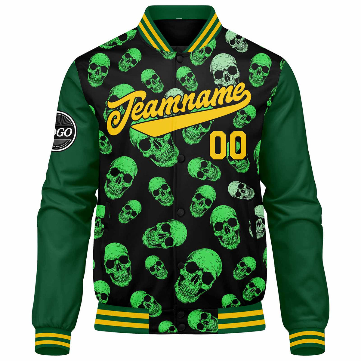 Custom Varsity Jacket Letterman jacket for Men, Women and Youth Green enthsush