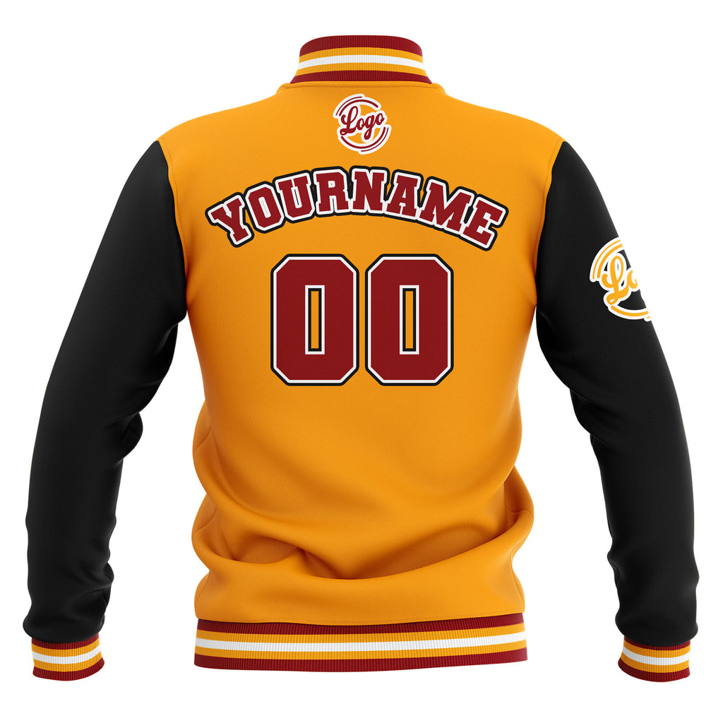 Custom Black Yellow Red Waterproof Varsity Jackets Personalized Stitched Name Number Logo to Letterman Jackets enthsush