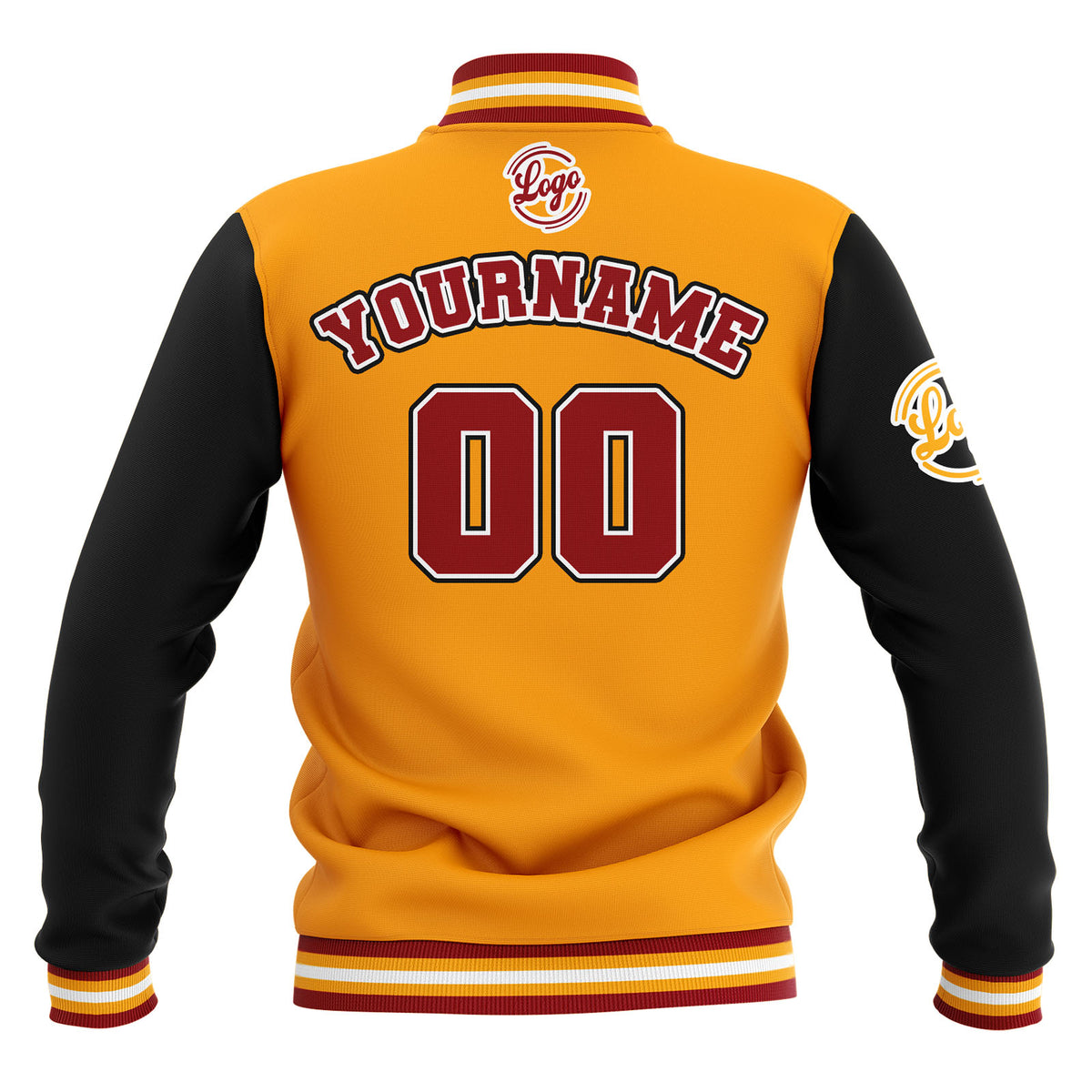 Custom Black Yellow Red Waterproof Varsity Jackets Personalized Stitched Name Number Logo to Letterman Jackets enthsush