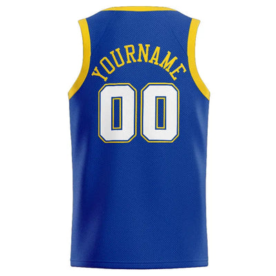 Custom Stitched Basketball Jersey for Men, Women And Kids Royal-White-Yellow enthsush