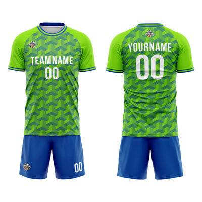 Custom Soccer Jerseys for Men Women Personalized Soccer Uniforms for Adult and Kid Green-Blue enthsush