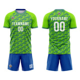 Custom Soccer Jerseys for Men Women Personalized Soccer Uniforms for Adult and Kid Green-Blue