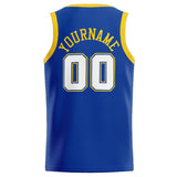 Custom Stitched Basketball Jersey for Men, Women And Kids Royal-White-Yellow