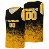 Custom basketball jersey for men and women. Stitched and printed name, number and logo Black&Yellow