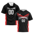 Custom Black Red Short Sleeve Hoodies for Men Women Shirts with Hoods Printed Name Logo enthsush