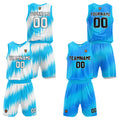 Custom Light Blue Reversible Basketball Suit for Adults and Kids Personalized Jersey enthsush