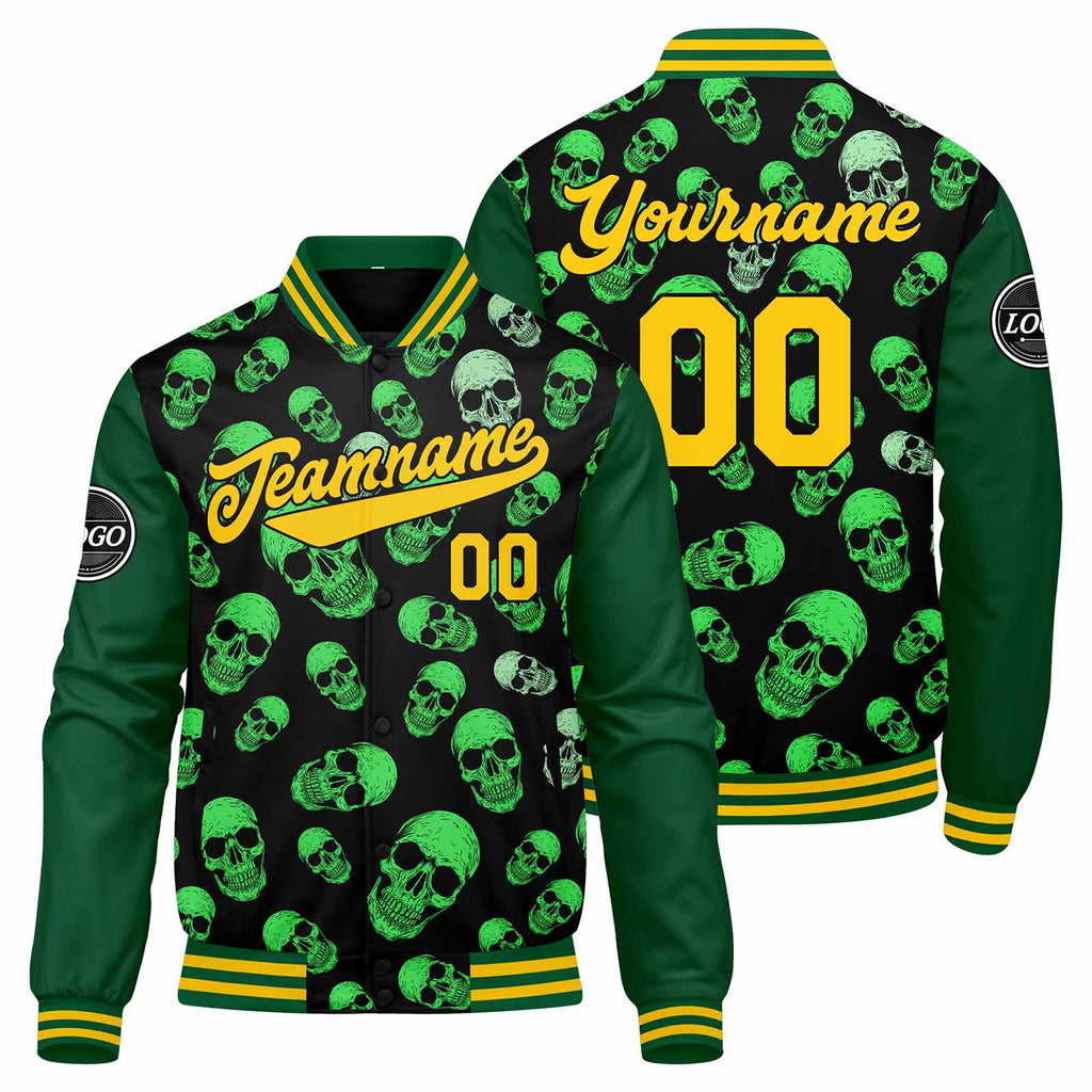 Custom Varsity Jacket Letterman jacket for Men, Women and Youth Green enthsush