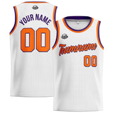 Custom Stitched Basketball Jersey for Men, Women  And Kids White-Orange-Purple