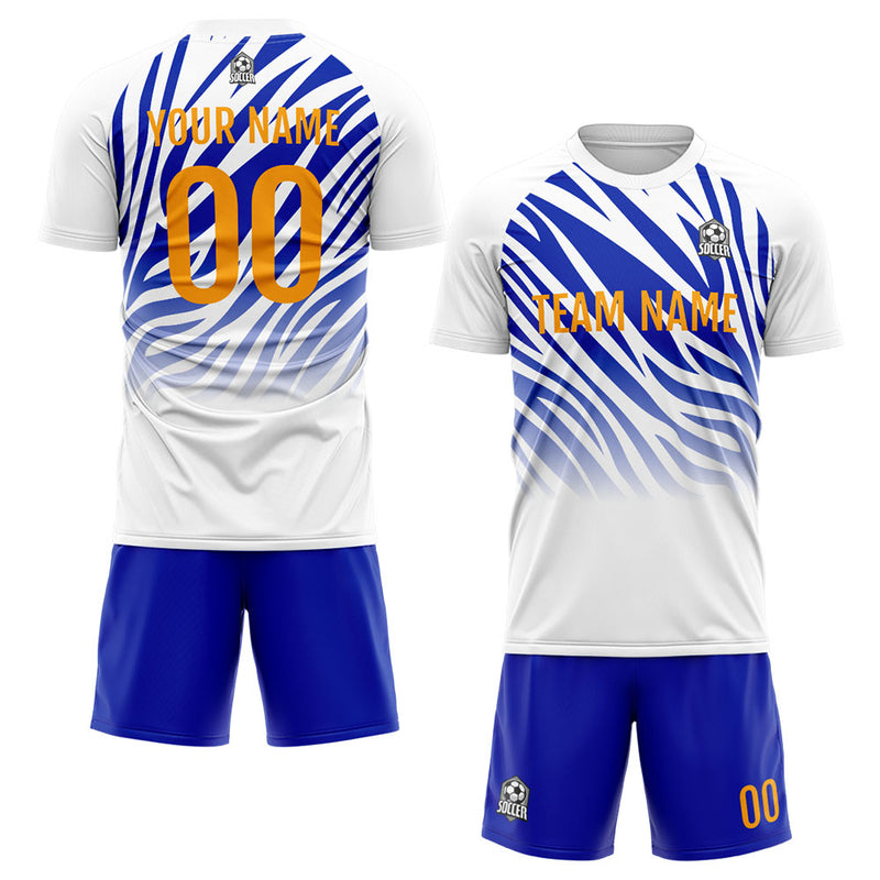 Custom Soccer Jerseys for Men Women Personalized Soccer Uniforms for Adult and Kid White&Royal