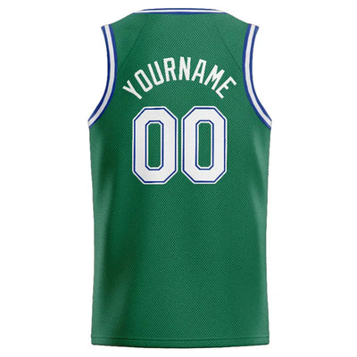 Custom Stitched Basketball Jersey for Men, Women And Kids Kelly Green-White-Royal enthsush