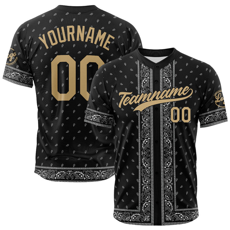 Custom Full Print Design Authentic Baseball Jersey Bandanna-Black