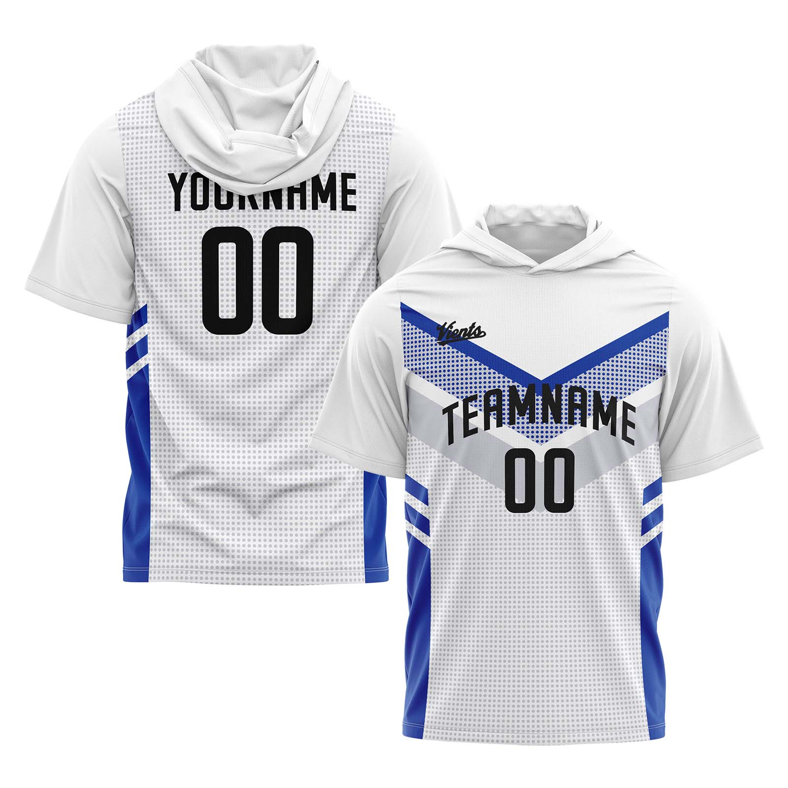 Custom White Blue Sleeve Hoodies for Men Women Shirts with Hoods Printed Name Logo enthsush