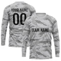 Custom Basketball Soccer Football Shooting Long T-Shirt for Adults and Kids Camouflage Gray enthsush