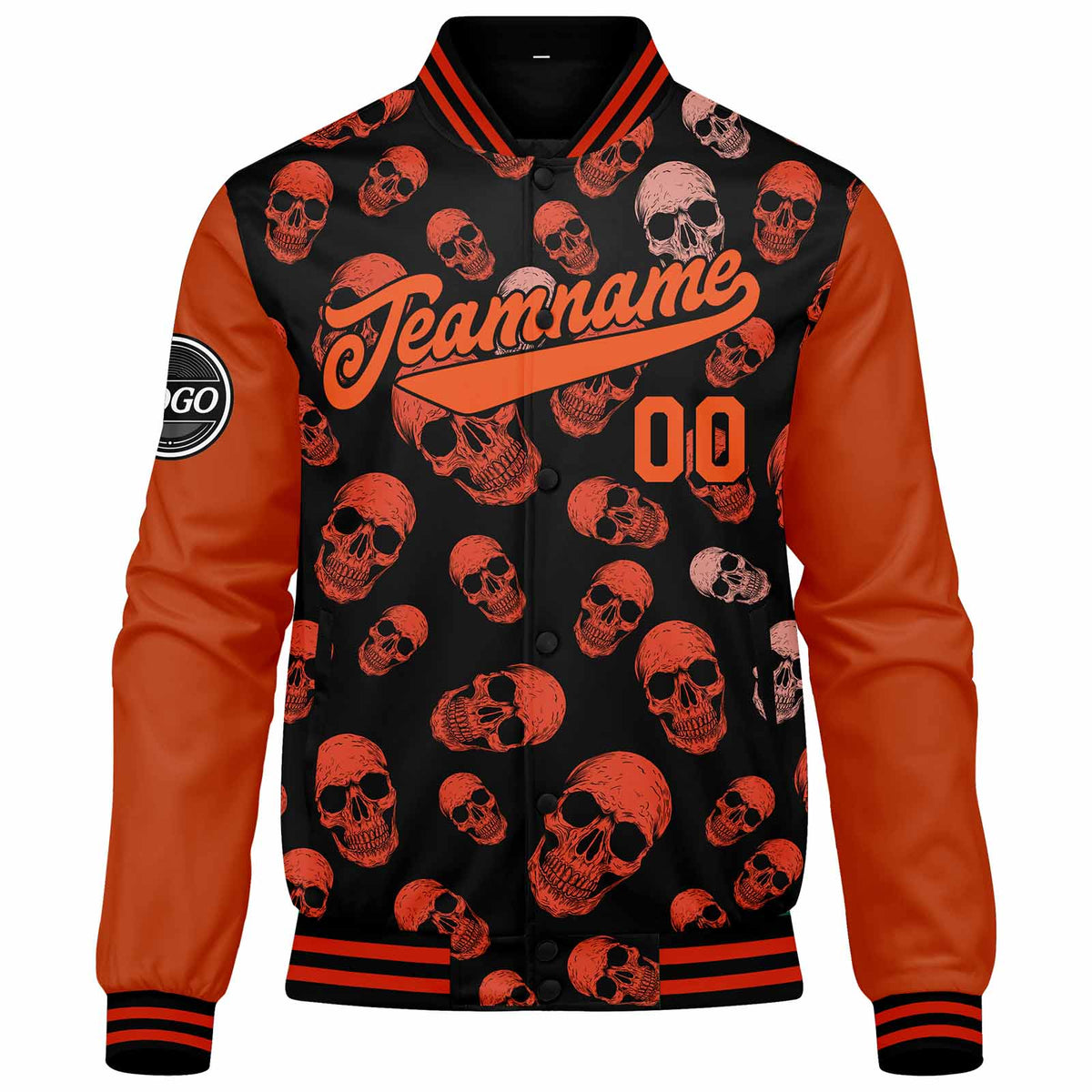 Custom Varsity Jacket Letterman jacket for Men, Women and Youth Orange enthsush
