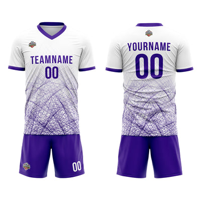 Custom Soccer Jerseys for Men Women Personalized Soccer Uniforms for Adult and Kid White-Purple enthsush