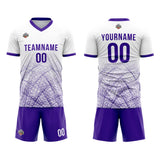 Custom Soccer Jerseys for Men Women Personalized Soccer Uniforms for Adult and Kid White-Purple