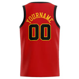 Custom Stitched Basketball Jersey for Men, Women And Kids Red-Black-Yellow