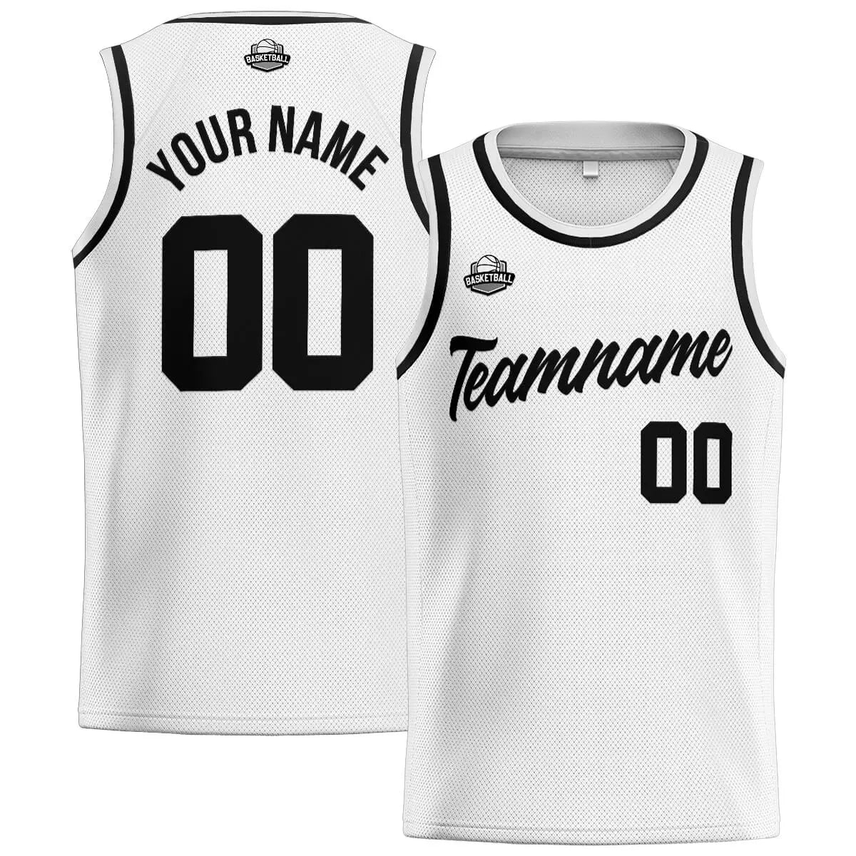 Custom Stitched Basketball Jersey for Men, Women  And Kids White-Black enthsush
