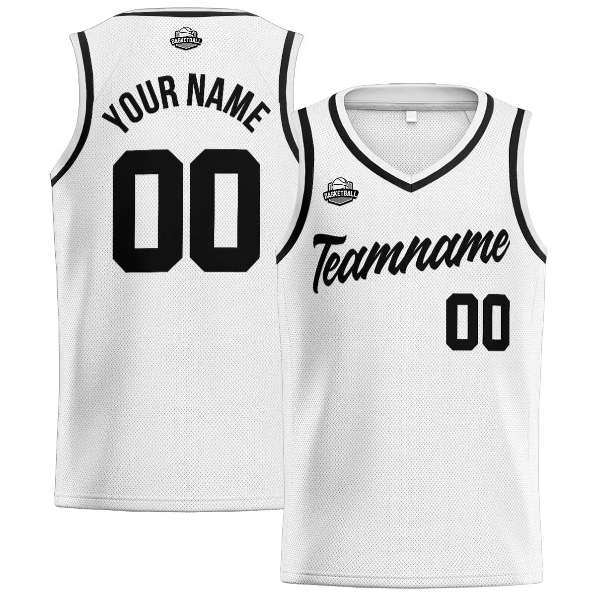 Custom Stitched Basketball Jersey for Men, Women  And Kids White-Black enthsush