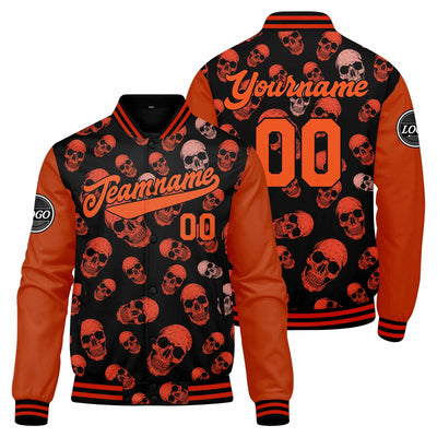Custom Varsity Jacket Letterman jacket for Men, Women and Youth Orange enthsush