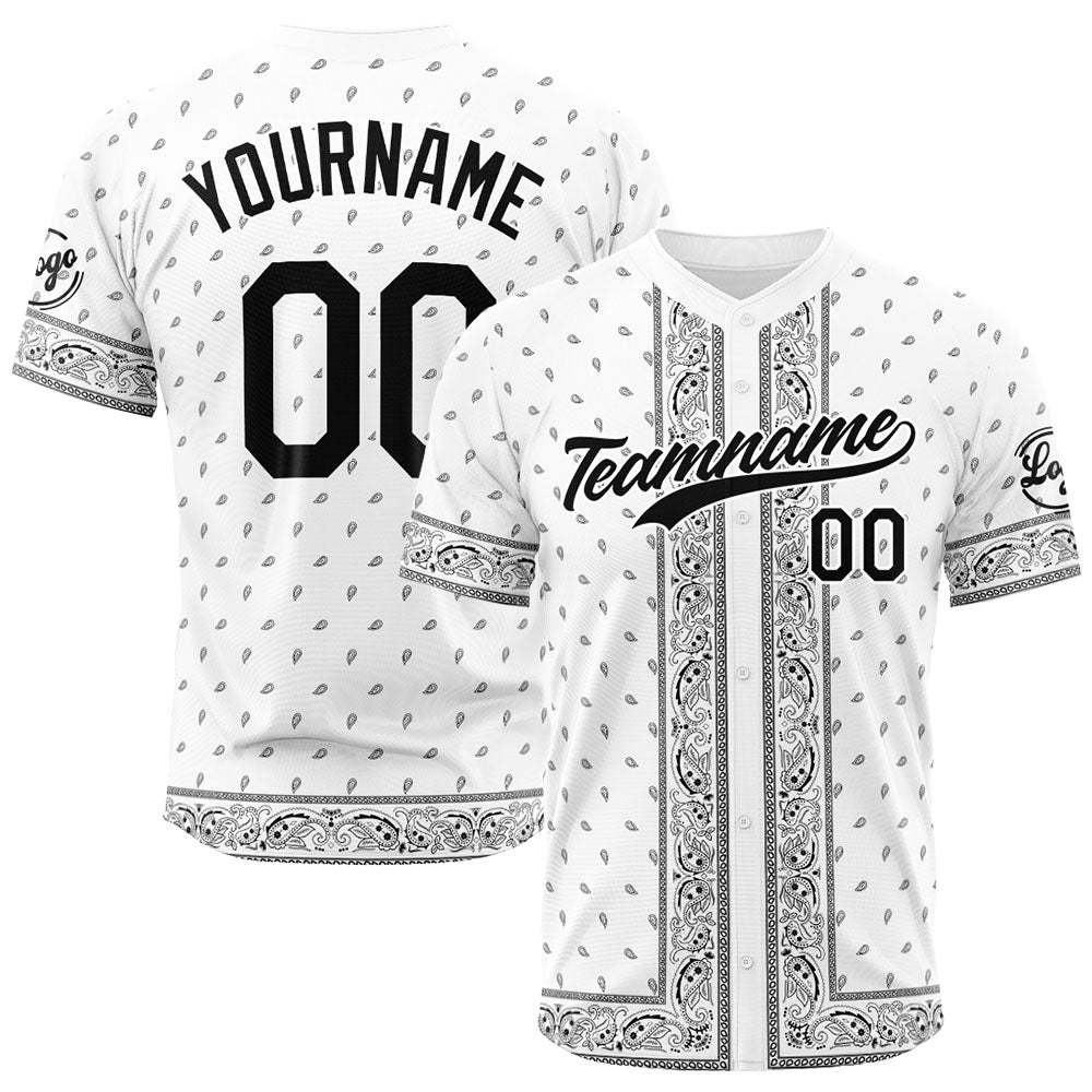 Custom Full Print Design Authentic Baseball Jersey Bandanna-White enthsush
