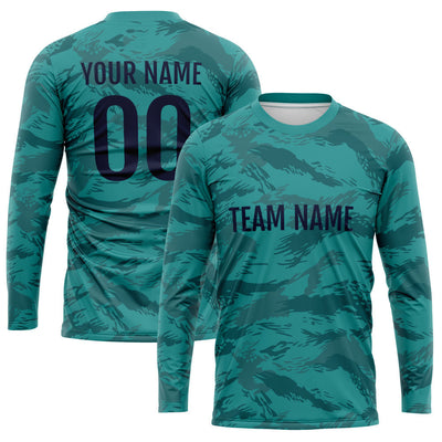 Custom Basketball Soccer Football Shooting Long T-Shirt for Adults and Kids Camouflage Green enthsush