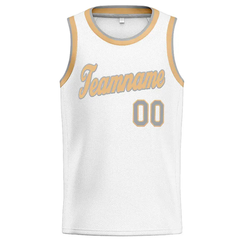 Custom Stitched Basketball Jersey for Men, Women And Kids Kelly White-Gray-Gold enthsush