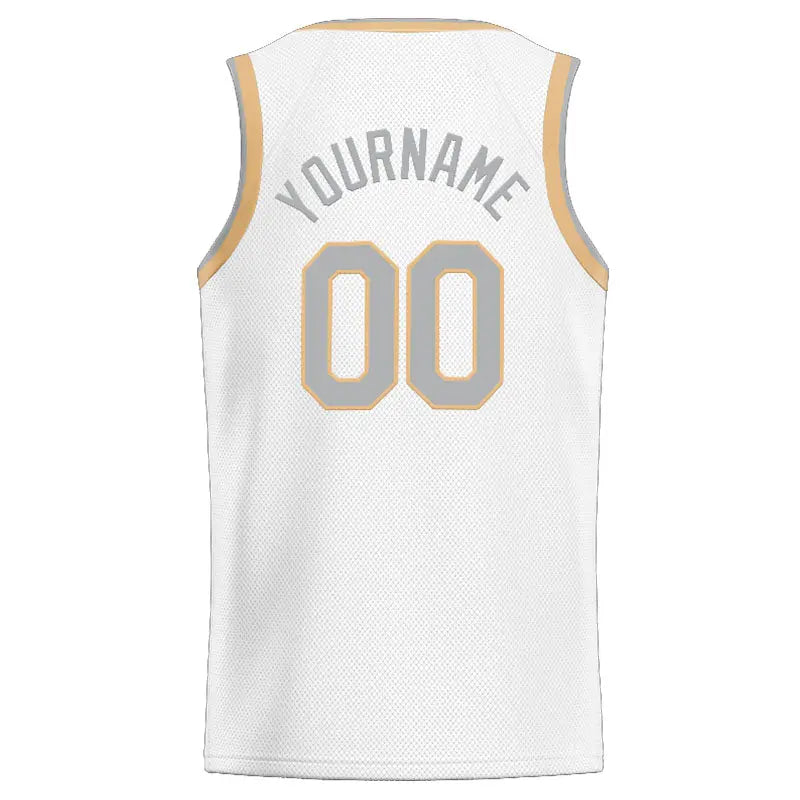 Custom Stitched Basketball Jersey for Men, Women And Kids Kelly White-Gray-Gold enthsush