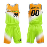 Custom Basketball Jersey Uniform Suit Printed Your Logo Name Number Orange-White-Green