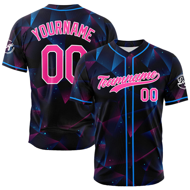 Custom Full Print Design Authentic Baseball Jersey Gradient Triangle