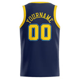 Custom Stitched Basketball Jersey for Men, Women And Kids Navy-Yellow-Light Blue