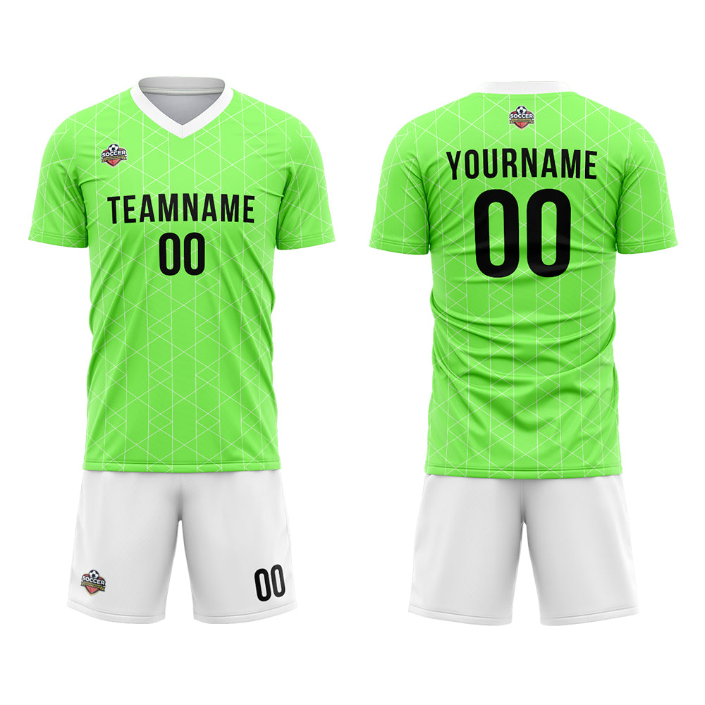 Custom Soccer Jerseys for Men Women Personalized Soccer Uniforms for Adult and Kid Neon Green-White enthsush