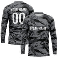 Custom Basketball Soccer Football Shooting Long T-Shirt for Adults and KidsCamouflage Black enthsush