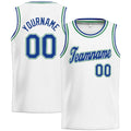 Custom Stitched Basketball Jersey for Men, Women And Kids Kelly White-Blue-Teal enthsush