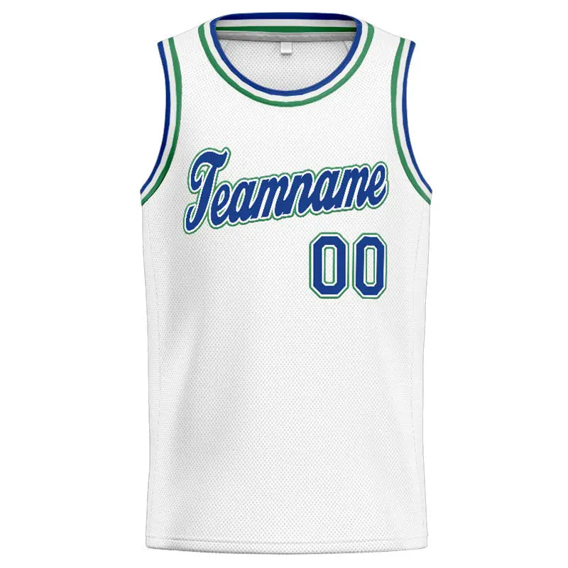 Custom Stitched Basketball Jersey for Men, Women And Kids Kelly White-Blue-Teal enthsush