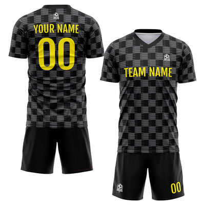 Custom Soccer Jerseys for Men Women Personalized Soccer Uniforms for Adult and Kid Black-Gray enthsush
