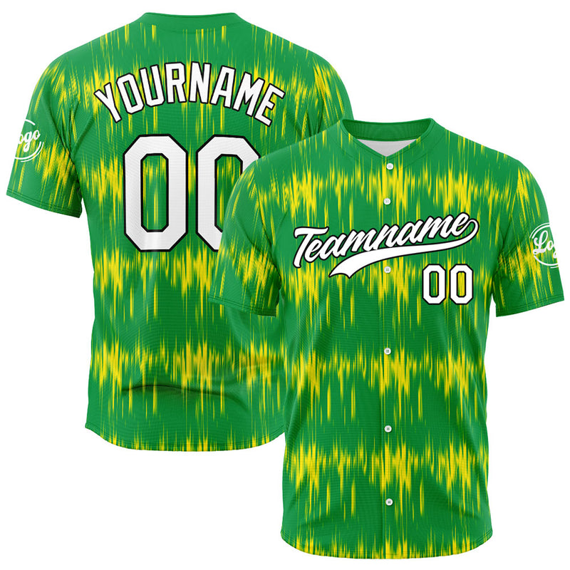 Custom Full Print Design Authentic Baseball Jersey Green