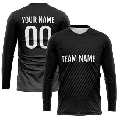 Custom Basketball Soccer Football Shooting Long T-Shirt for Adults and Kids Black enthsush