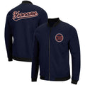 Custom Long Sleeve Windbreaker Jackets Uniform Printed Your Logo Name Number Navy-Orange-White enthsush