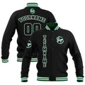 Custom Black White Green Waterproof Varsity Jackets Personalized Stitched Name Number Logo to Letterman Jackets enthsush