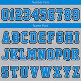 Custom Grey Blue Basketball Jersey Uniform Suit Printed Your Logo Name Number