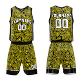Custom Basketball Jersey Uniform Suit Printed Your Logo Name Number Yellow