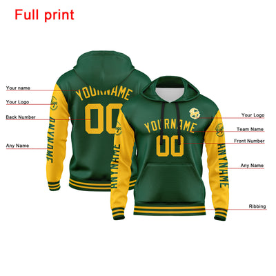 Custom Green Yellow Sweatshirt Hoodie For Men Women Girl Boy Print Your Logo Name Number enthsush