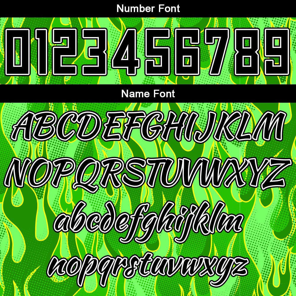 Custom Basketball Jersey Uniform Suit Printed Your Logo Name Number Flame&Green enthsush