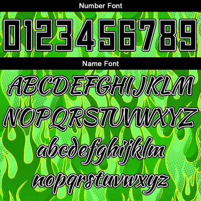 Custom Basketball Jersey Uniform Suit Printed Your Logo Name Number Flame&Green enthsush