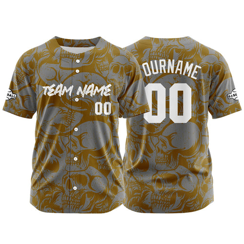 Custom Baseball Jersey Personalized Baseball Shirt for Men Women Kids Youth Teams Stitched and Print Brown&Grey enthsush