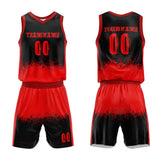 Custom Basketball Jersey Uniform Suit Printed Your Logo Name Number Red-Black